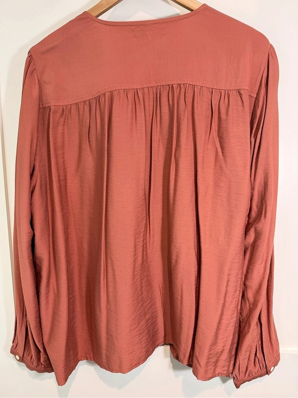 Madewell Gathered Long Sleeve Blouse XXL - Picture 2 of 6